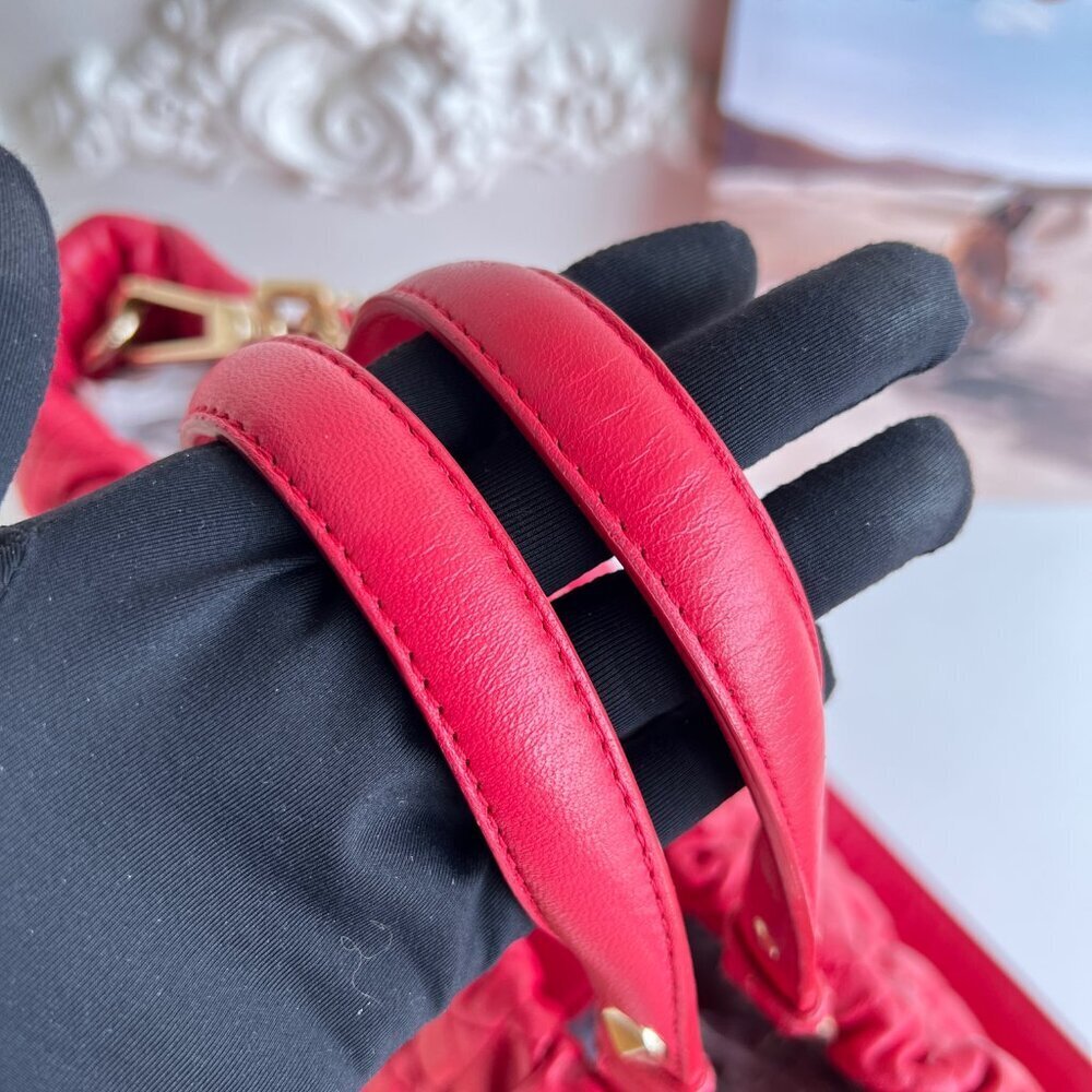 Authentic Christian Dior Red Delices Gaufre Cannage Soft Leather Quilted Bag - Picture 12 of 16